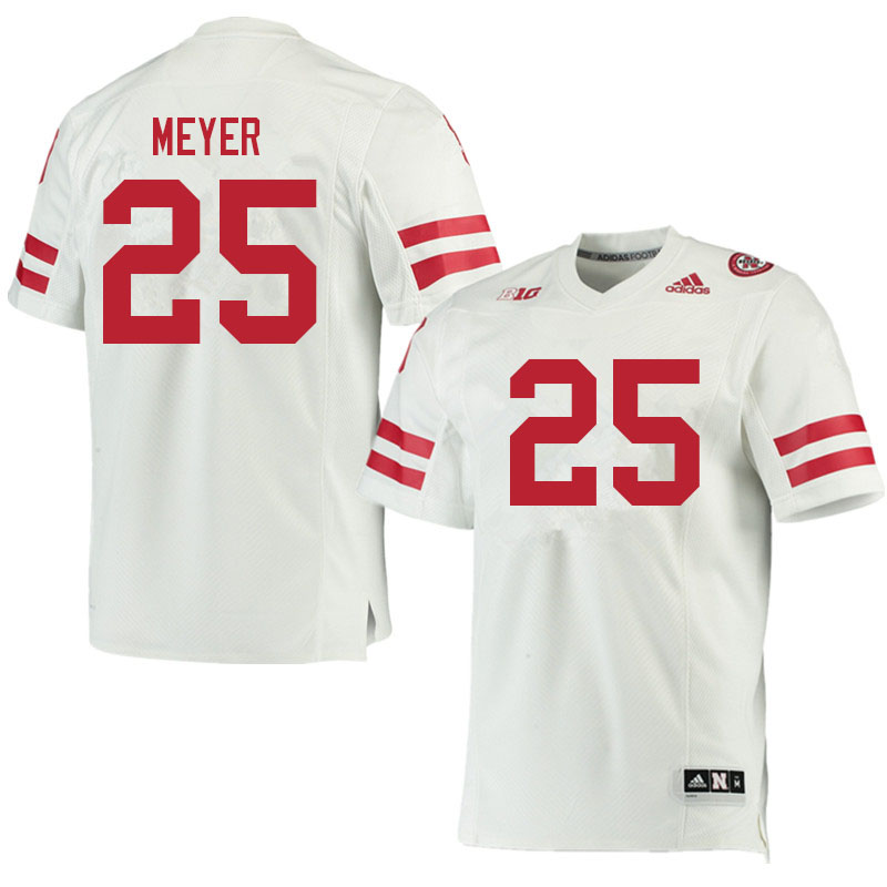 Men #25 Kelen Meyer Nebraska Cornhuskers College Football Jerseys Sale-White